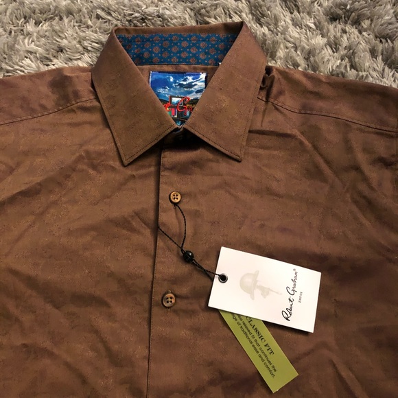 Robert Graham Brown Classic Fit Dress Shirt - Picture 2 of 4